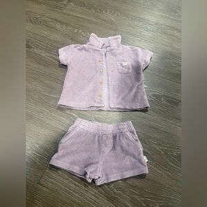 Easy-Peasy Baby Terry Cloth Shirt and Shorts Set, 2-Pcs 100% Organic Cotton